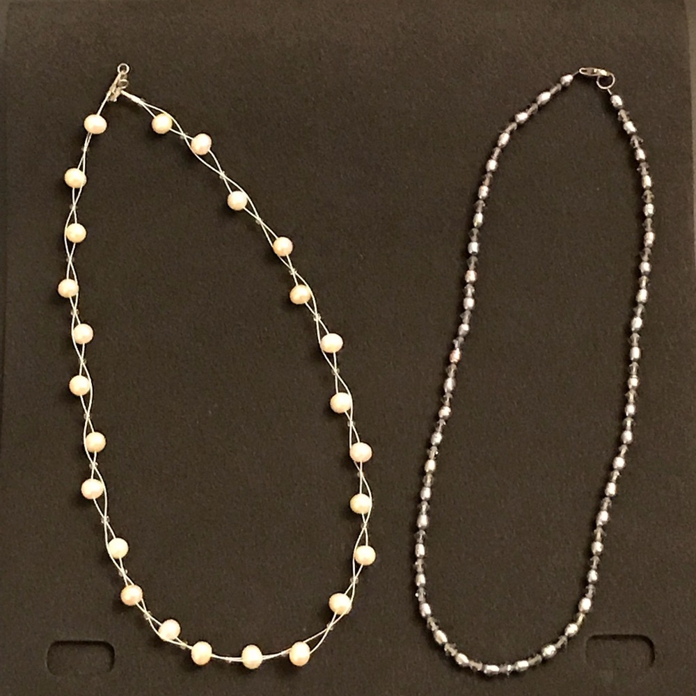 2 genuine pearl necklaces